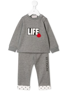 Moncler Kids спортивный костюм с принтом Life