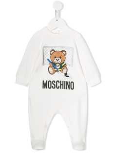 Moschino Kids пижамный комбинезон с логотипом Teddy Bear