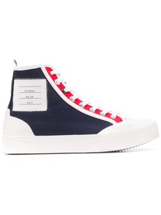 Thom Browne высокие кроссовки с полосатой отделкой