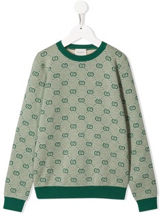 Gucci Kids трикотажный джемпер с монограммой