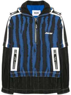 MSGM двухслойная куртка с капюшоном