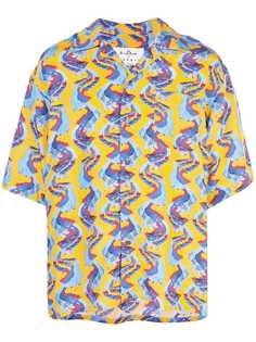 Marni рубашка оверсайз с принтом