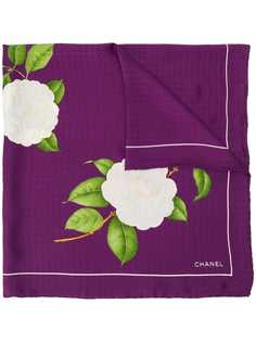 Chanel Pre-Owned шарф с цветочным принтом и логотипом CC