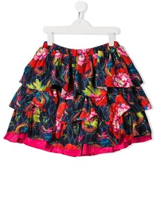 Kenzo Kids юбка с оборками и цветочным принтом