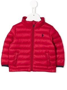 Ralph Lauren Kids пуховик с вышитым логотипом