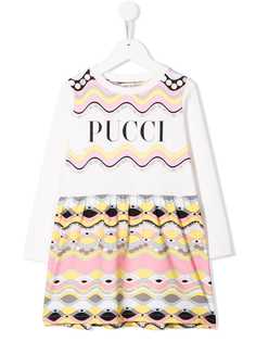 Emilio Pucci Junior платье с контрастным логотипом