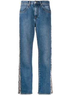 MSGM джинсы с тиснением под кожу питона