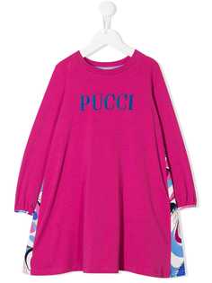 Emilio Pucci Junior платье с контрастным логотипом