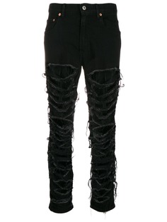 Junya Watanabe джинсы с эффектом потертости