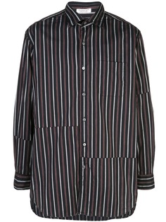 Engineered Garments полосатая рубашка асимметричнго кроя