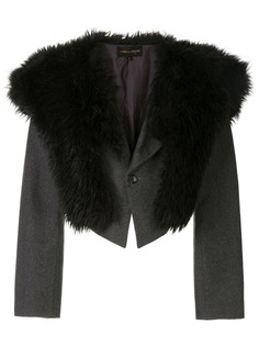 Comme Des Garçons Pre-Owned укороченный жакет с воротником из искусственного меха