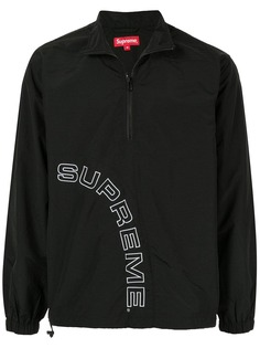 Supreme пуловер с воротником на молнии и логотипом