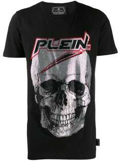 Philipp Plein футболка с декором Skull и стразами
