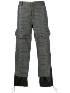 Delada check drawstring trousers