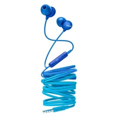 Наушники с микрофоном PHILIPS SHE2405, 3.5 мм, вкладыши, синий/голубой [she2405bl/00]