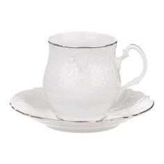 Чайные пары и сервизы Чашка для чая 250 мл с блюдцем Thun1794 декор деколь, отводка платина