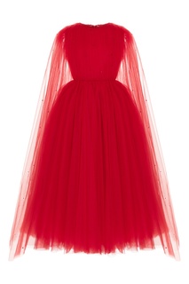 Красное платье с кейпом Sasha Kim