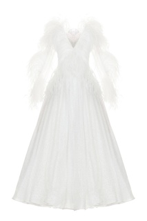 Блестящее платье с перьями Sasha Kim