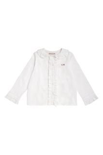 Белая блуза с оборками Bonpoint