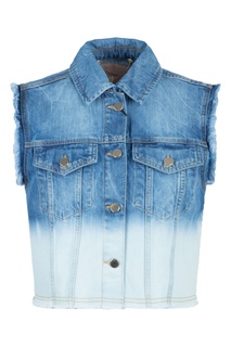 Синий джинсовый жилет с декором Twin Set