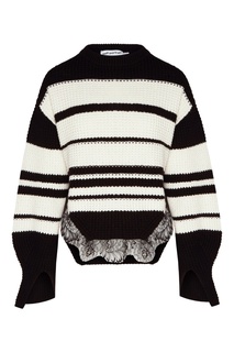 Черно-белый фактурный джемпер Self Portrait