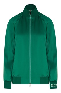 Зеленая олимпийка с контрастной отделкой Moncler