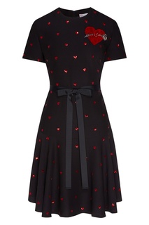 Черное платье с пайетками Red Valentino