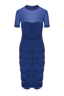 Синее платье с драпировкой Unravel Project