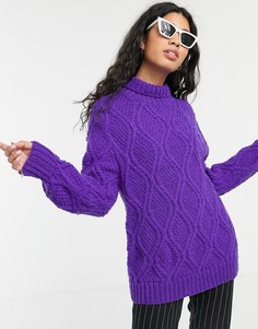 Джемпер ручной вязки в рыбацком стиле People Tree - Фиолетовый