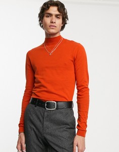 Оранжевый хлопковый джемпер с высоким воротом ASOS DESIGN - Оранжевый