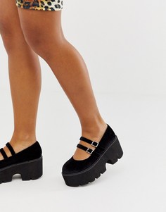 Черные туфли в стиле Мэри Джейн на плоской массивной подошве ASOS DESIGN Milo - Черный