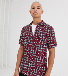 Свободная рубашка с геометрическим принтом ASOS DESIGN Tall - Темно-синий