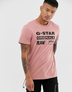 Розовая футболка из органического хлопка с логотипом G-Star - Originals - Розовый