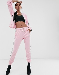 Розовые спортивные штаны с полосками Replay - Розовый