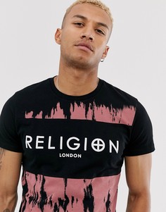 Черная футболка с логотипом Religion - Черный