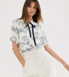 Рубашка с цветочным принтом и бантом Soaked In Luxury - Мульти