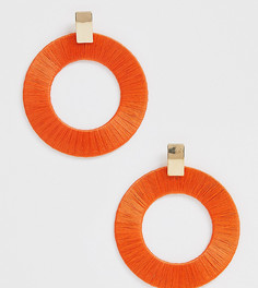 Цветные серьги-кольца с золотистой отделкой Aldo - Оранжевый