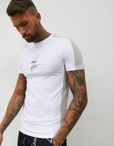 Облегающая футболка колор блок с логотипом Dark future ASOS DESIGN - Мульти