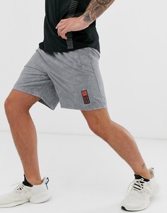 Серые шорты с принтом adidas running - Серый