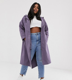 Длинная пурпурная парка ASOS DESIGN Curve - Фиолетовый