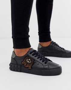 Черные кроссовки с заклепками и вышивкой ASOS DESIGN - Черный