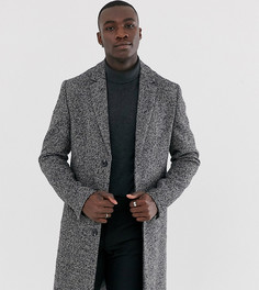 Серое фактурное пальто из ткани с добавлением шерсти ASOS DESIGN Tall - Серый
