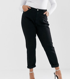 Эксклюзивные черные джинсы в винтажном стиле с завышенной талией Boohoo Plus - Черный