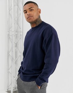 Свободный темно-синий свитшот ASOS DESIGN - Темно-синий