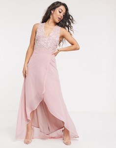 Платье миди с кружевом TFNC - Розовый