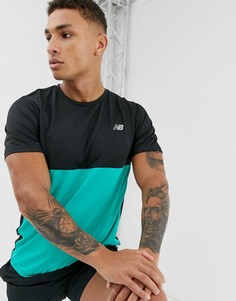Черная футболка колор блок New Balance - running accelerate - Черный