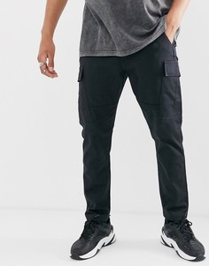 Суженные книзу черные брюки-карго Levis - lo-ball 502 (caviar - Черный