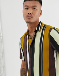 Свободная рубашка в полоску ASOS DESIGN - Коричневый