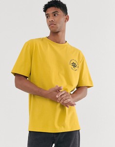 Желтая свободная футболка с логотипом Brooklyn Supply Co - Желтый