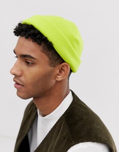 Ярко-зеленая вязаная шапка ASOS DESIGN - Зеленый